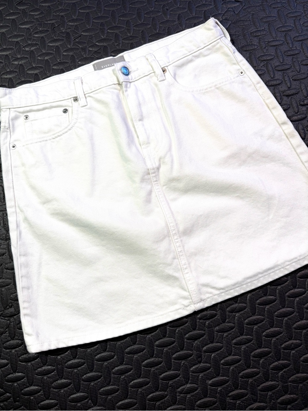 Everlane The Denim Skirt White 100% Cotton Mini Skirt Size 31